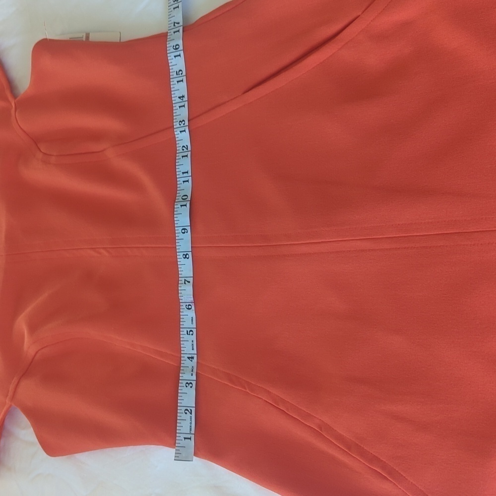 Sharagano stretch Women's size 12 orange dress. - Picture 6 of 10